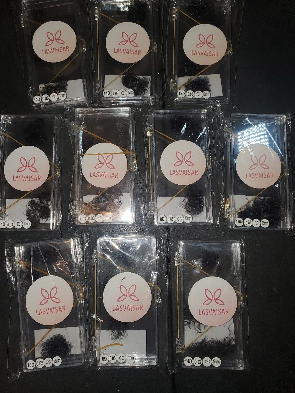 10 Sets LASVAISAR Individual Eyelash Extensions - Black